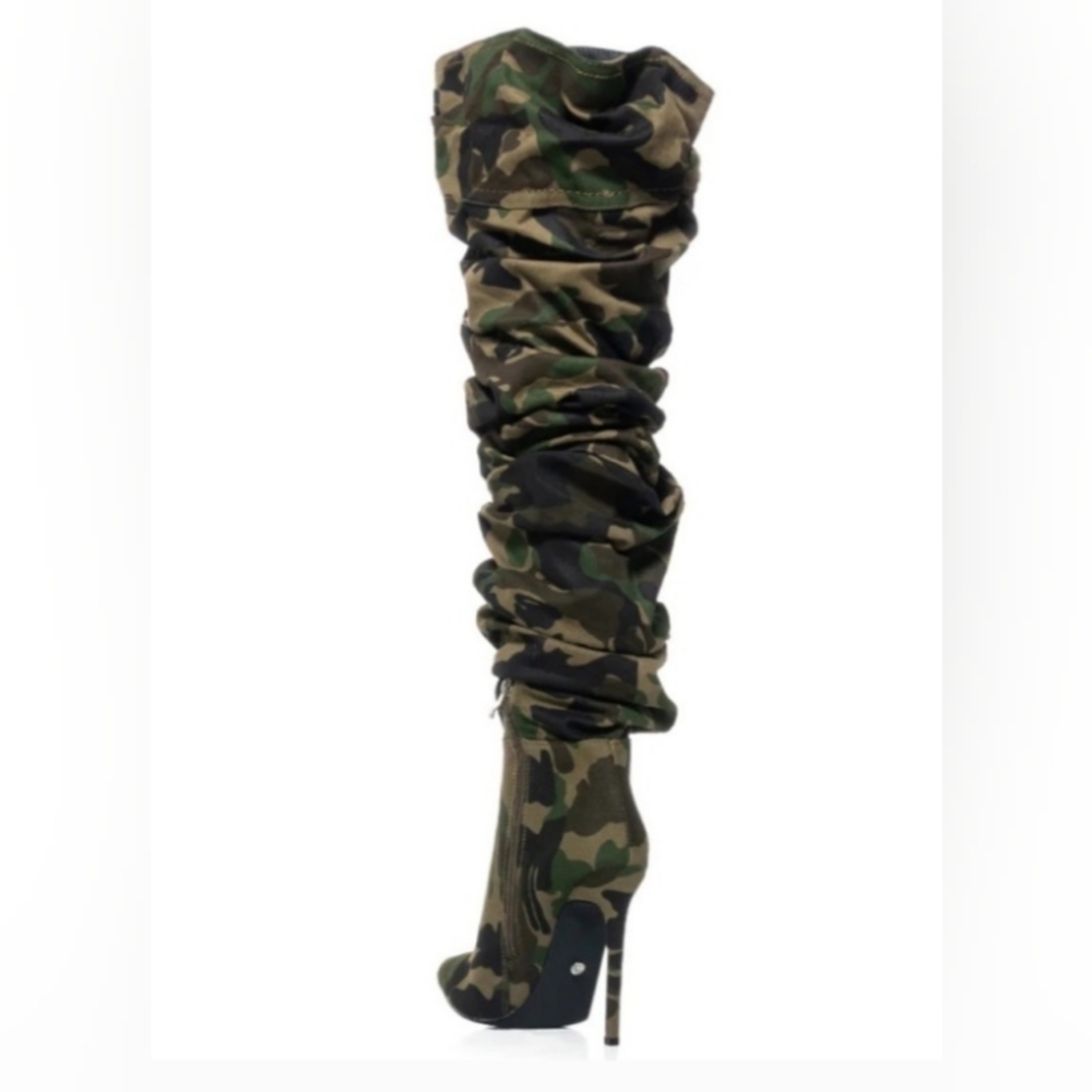 AKIRA Camouflage Heeled Boots - Picture 8 of 10